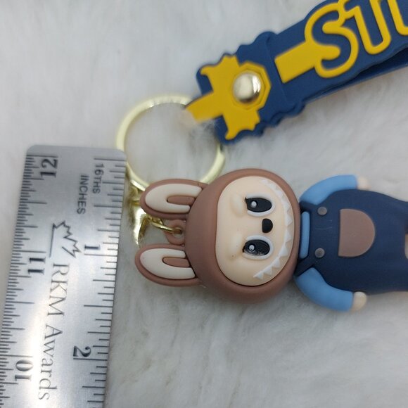 2/$25 Labubu blue pullover keychain with strap "Strive" - Picture 5 of 6